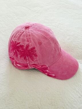 ADAMS ✨️ Women's Pink Cotton Palm Tree Baseball Cap